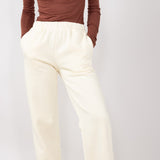 Back Bow Wide Leg Sweatpants for Women in Cream