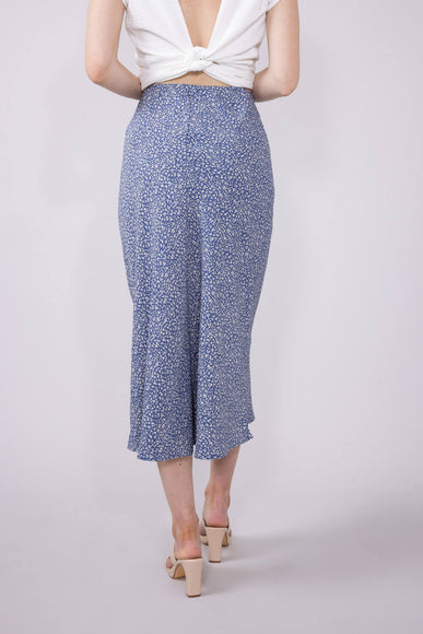 Ditsy Floral Midi Skirt for Women in Dusty Blue 
