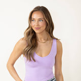 Basic Slim Stretch Tank Top for Women in Purple