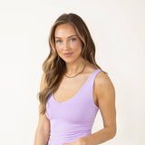 Basic Slim Stretch Tank Top for Women in Purple
