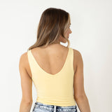 Basic Slim Stretch Tank Top for Women in Yellow