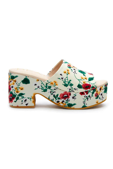 Beach by Matisse Terry Platform Floral Heels for Women in White