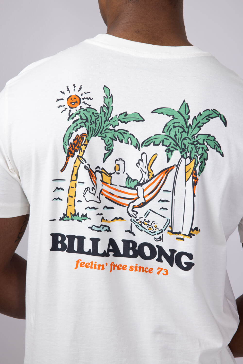 Billabong No Pressure Premium T-Shirt for Men in Off White Billabong No Pressure Premium T-Shirt for Men in Off White