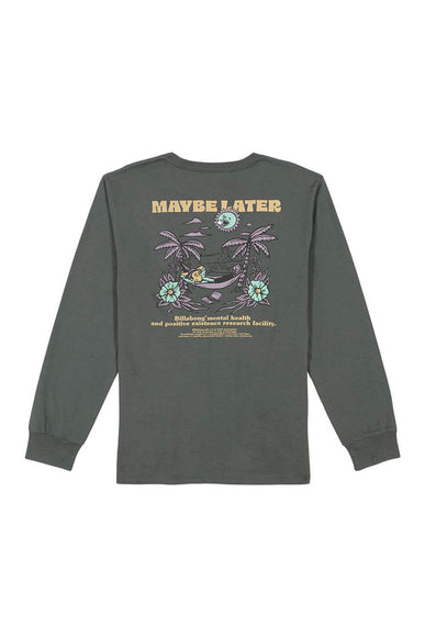 Billabong Youth Relax Graphic Long Sleeve T-Shirt for Boys in Slate Green