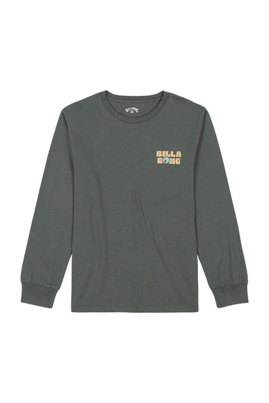 Billabong Youth Relax Graphic Long Sleeve T-Shirt for Boys in Slate Green