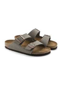 Birkenstock Arizona Birkibuc Sandals in Stone