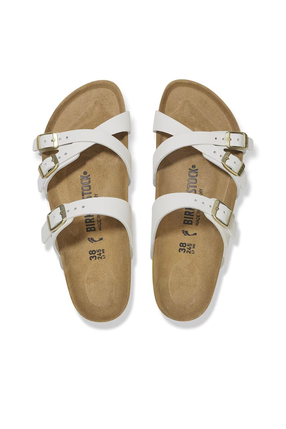 Birkenstock Franca Nubuck Leather Sandals for Women in Antique White