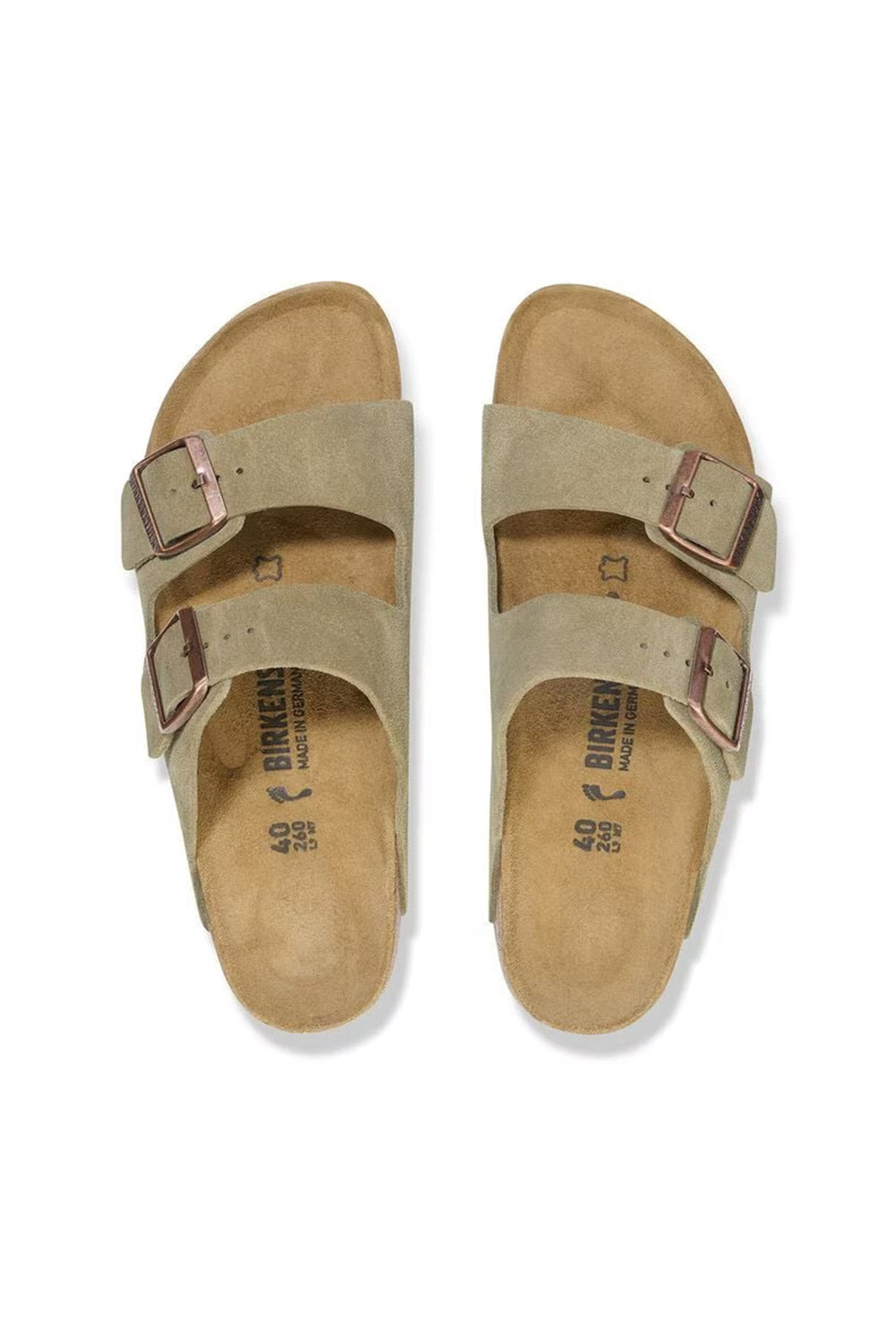 サンダル・ミュール BIRKENSTOCK ARIZONA - Suede leather slipper (951303 TAUPE) Arizona Soft Footbed Suede Leather Taupe | BIRKENSTOCK