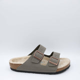 Birkenstock Arizona Birkibuk Shearling Sandals for Men in Stone 