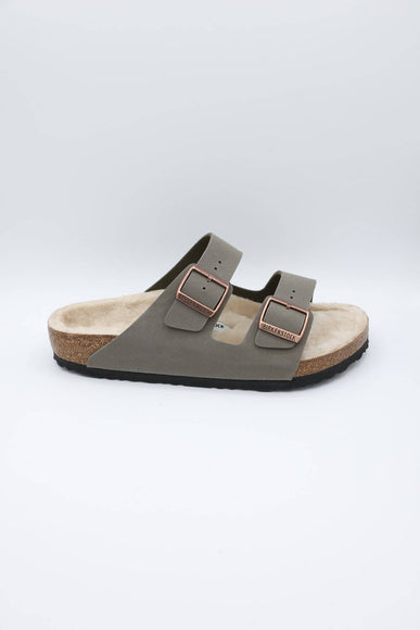 Birkenstock Arizona Birkibuk Shearling Sandals for Men in Stone 
