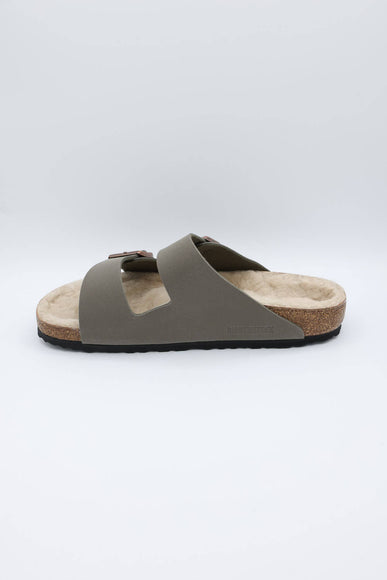 Birkenstock Arizona Birkibuk Shearling Sandals for Men in Stone 