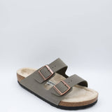 Birkenstock Arizona Birkibuk Shearling Sandals for Men in Stone 