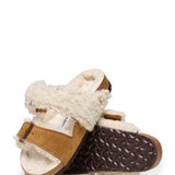 Birkenstock Arizona Teddy Split Leather Shearling Sandals for Women in Mink