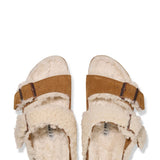 Birkenstock Arizona Teddy Split Leather Shearling Sandals for Women in Mink