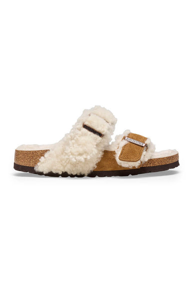Birkenstock Arizona Teddy Split Leather Shearling Sandals for Women in Mink