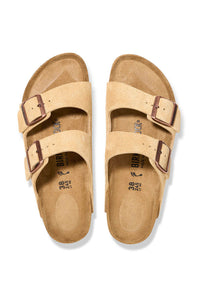 Birkenstock Arizona Suede Sandals in Latte Cream