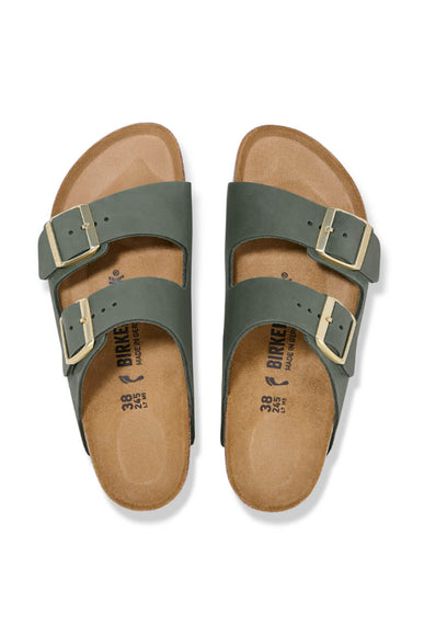 Birkenstock Arizona Nubuck Leather Sandals for Women in Thyme