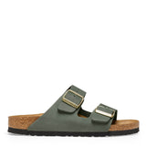 Birkenstock Arizona Nubuck Leather Sandals for Women in Thyme