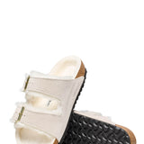 Birkenstock Arizona Shearling Sandals for Women in Antique White 