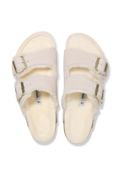Birkenstock Arizona Shearling Sandals for Women in Antique White 