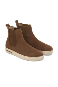 Birkenstock Bend Chelsea Suede Leather Booties for Women in Dark Tea
