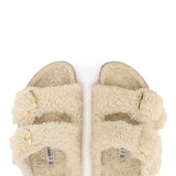 Birkenstock Arizona Big Buckle Shearling Teddy Sandals for Women in Eggshell