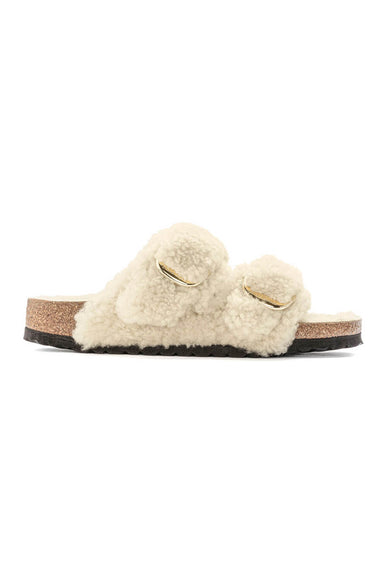 Birkenstock Arizona Big Buckle Shearling Teddy Sandals for Women in Eggshell