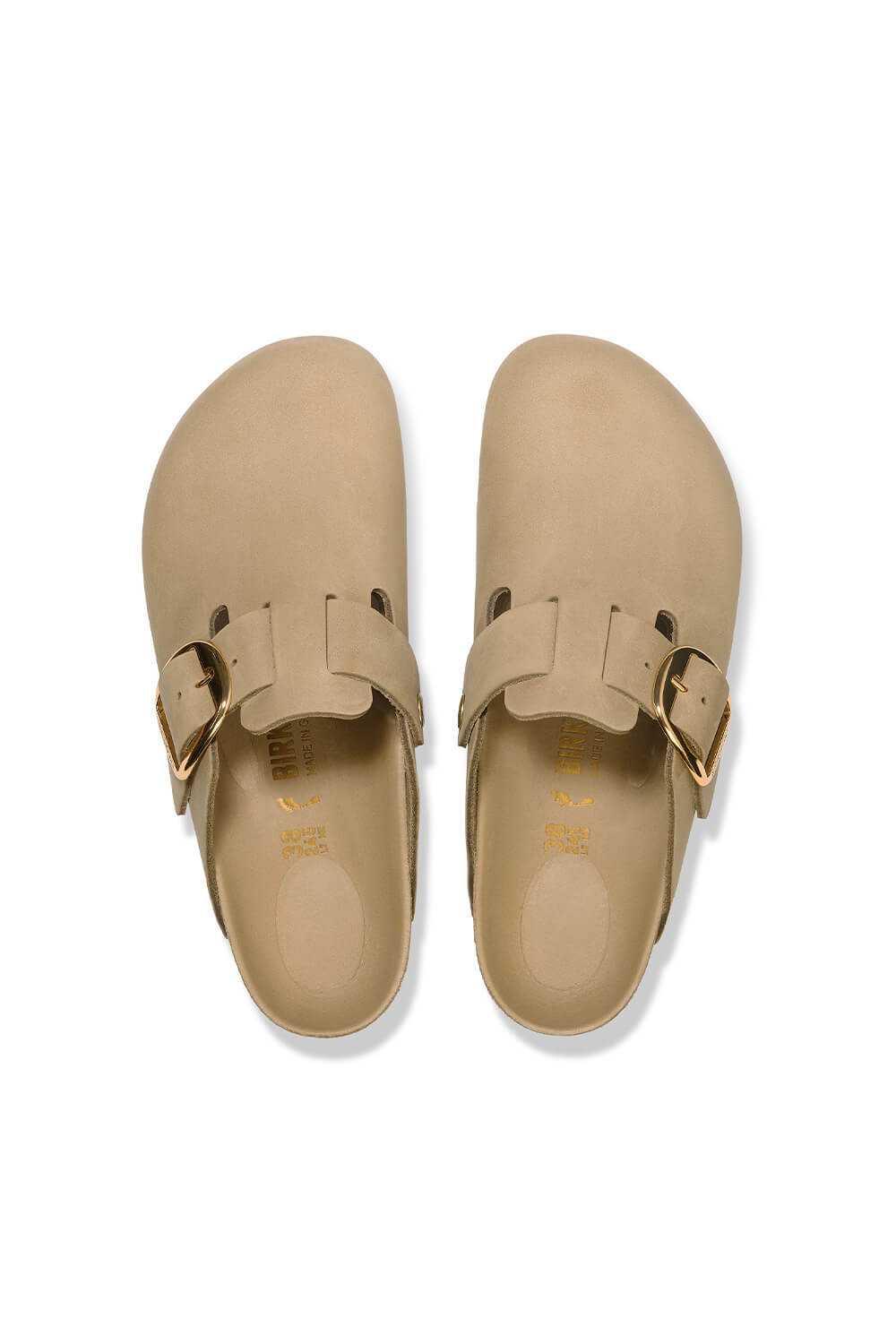 Birkenstock Boston Big Buckle Oiled Leather Clogs for Women in Tobacco Brown