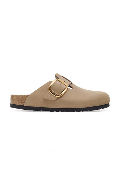 Birkenstock Boston Big Buckle Oiled Leather Clogs for Women in Tobacco Brown