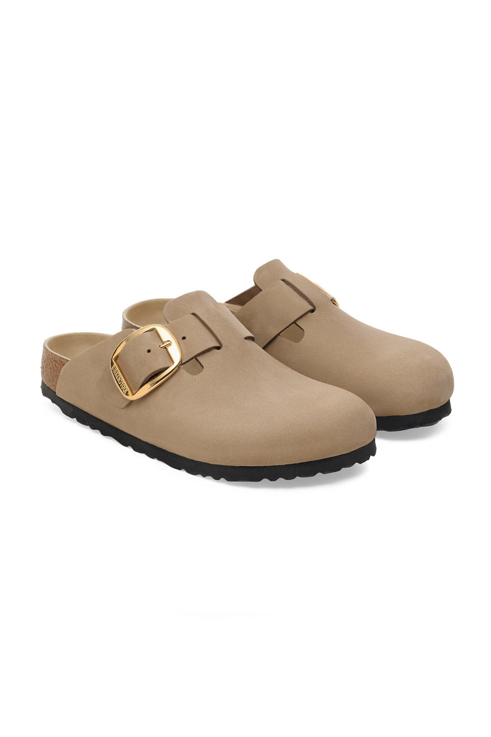 Birkenstock Boston Big Buckle Oiled Leather Clogs for Women in Tobacco Brown