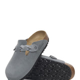 Birkenstock Boston Braided Suede Leather Clogs for Women in Grey