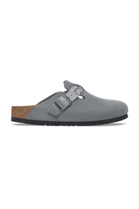 Birkenstock Boston Braided Suede Leather Clogs for Women in Grey