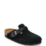 Birkenstock Boston Braided Suede Leather Clogs for Women in Black