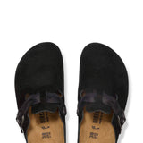 Birkenstock Boston Braided Suede Leather Clogs for Women in Black