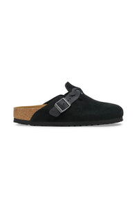 Birkenstock Boston Braided Suede Leather Clogs for Women in Black