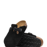 Birkenstock Boston Braided Suede Leather Clogs for Women in Black