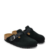 Birkenstock Boston Braided Suede Leather Clogs for Women in Black