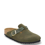 Birkenstock Boston Braided Suede Leather Clogs for Women in Thyme