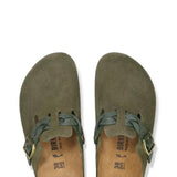 Birkenstock Boston Braided Suede Leather Clogs for Women in Thyme
