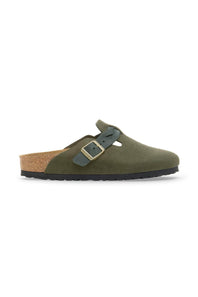 Birkenstock Boston Braided Suede Leather Clogs for Women in Thyme