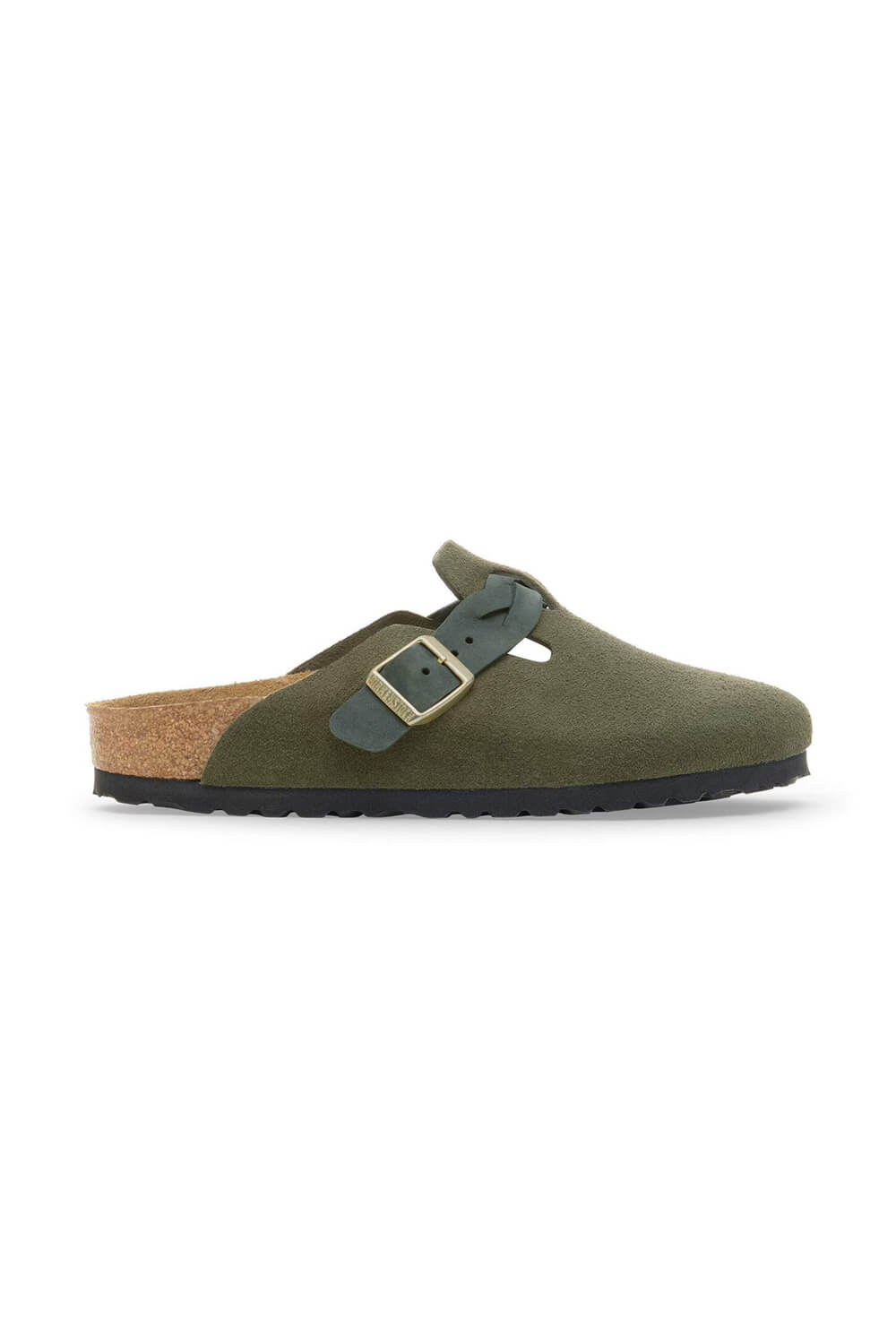 Birkenstock Boston Braided Suede Leather Clogs for Women in Thyme
