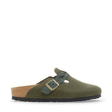 Birkenstock Boston Braided Suede Leather Clogs for Women in Thyme