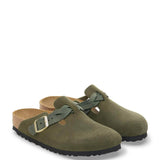 Birkenstock Boston Braided Suede Leather Clogs for Women in Thyme