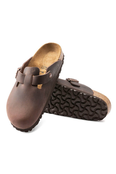 Birkenstock Boston Soft Footbed Oiled Leather Clogs for Men in Haban