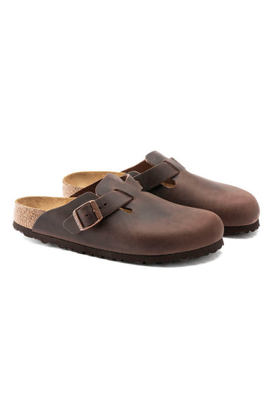 Birkenstock Boston Soft Footbed Oiled Leather Clogs for Men in Haban