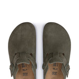Birkenstock Boston Soft Footbed Suede Clogs for Women in Thyme Green