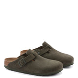 Birkenstock Boston Soft Footbed Suede Clogs for Women in Thyme Green