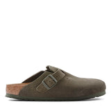 Birkenstock Boston Soft Footbed Suede Clogs for Women in Thyme Green