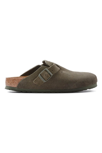 Birkenstock Boston Soft Footbed Suede Clogs for Women in Thyme Green