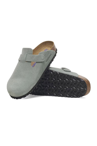 Birkenstock Boston Suede Clogs for Women in Sage